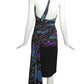 1985 Printed Chiffon & Crepe Cocktail Dress, Size 10