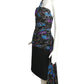 1985 Printed Chiffon & Crepe Cocktail Dress, Size 10