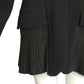 CHRISTIAN DIOR- 2016 Black Wool & Pleated Chiffon Blazer, Size 12