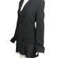 CHRISTIAN DIOR- 2016 Black Wool & Pleated Chiffon Blazer, Size 12