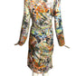 DSQUARED2- 2022 Printed Knit Shirred Dress, Size XL