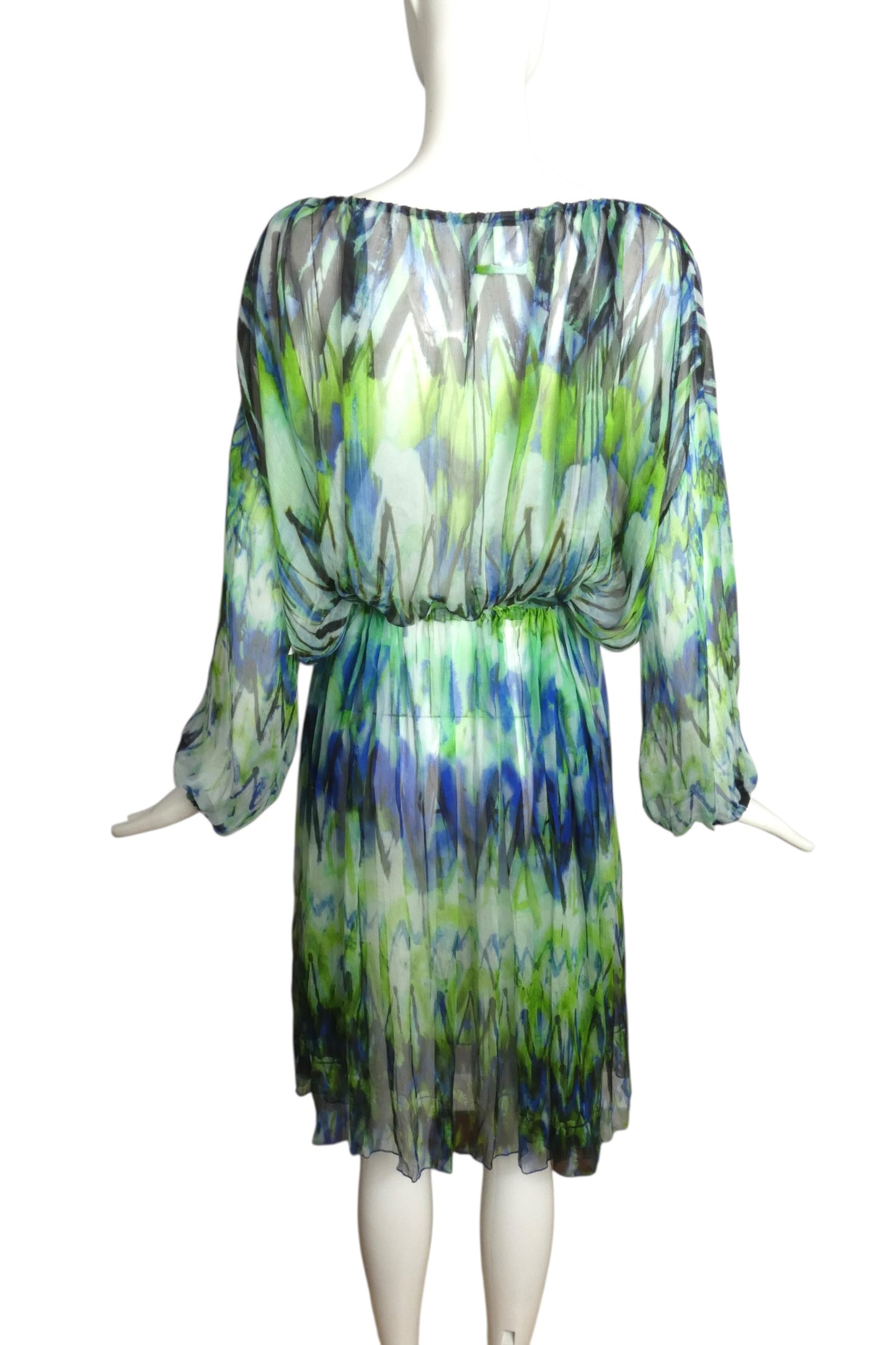 Printed Chiffon Dress, Size Small