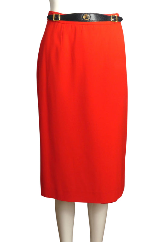1970s Wool Gabardine Skirt, Size 8