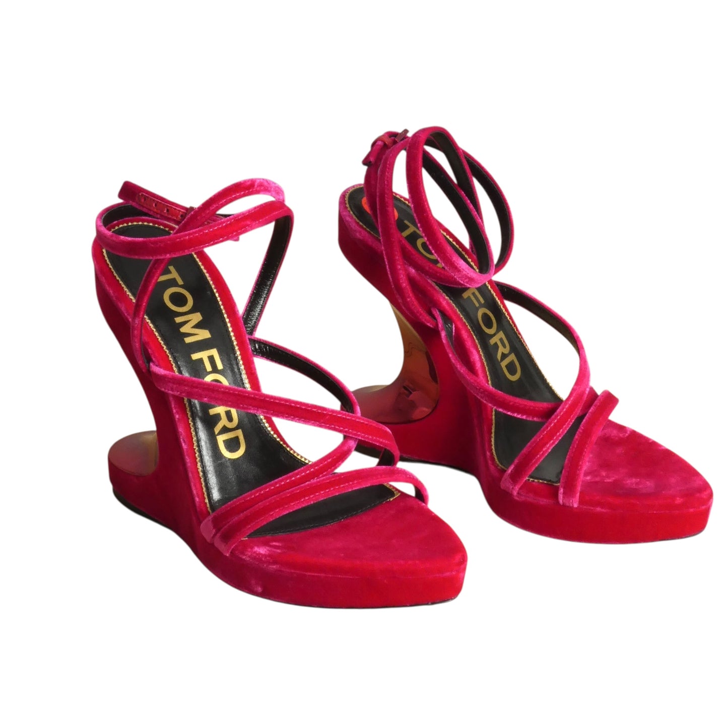 2022 NIB Velvet Wedge Sandals, Size-36.5
