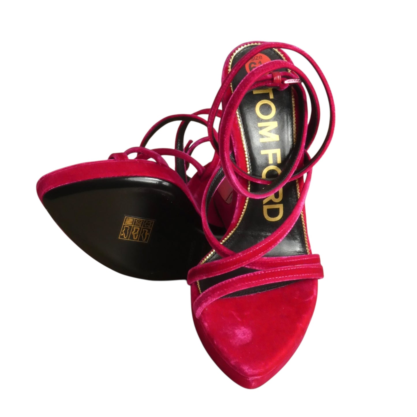 2022 NIB Velvet Wedge Sandals, Size-36.5