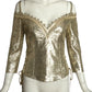 2010s NWT Metallic Leather Bodice, Size 8