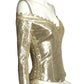 2010s NWT Metallic Leather Bodice, Size 8