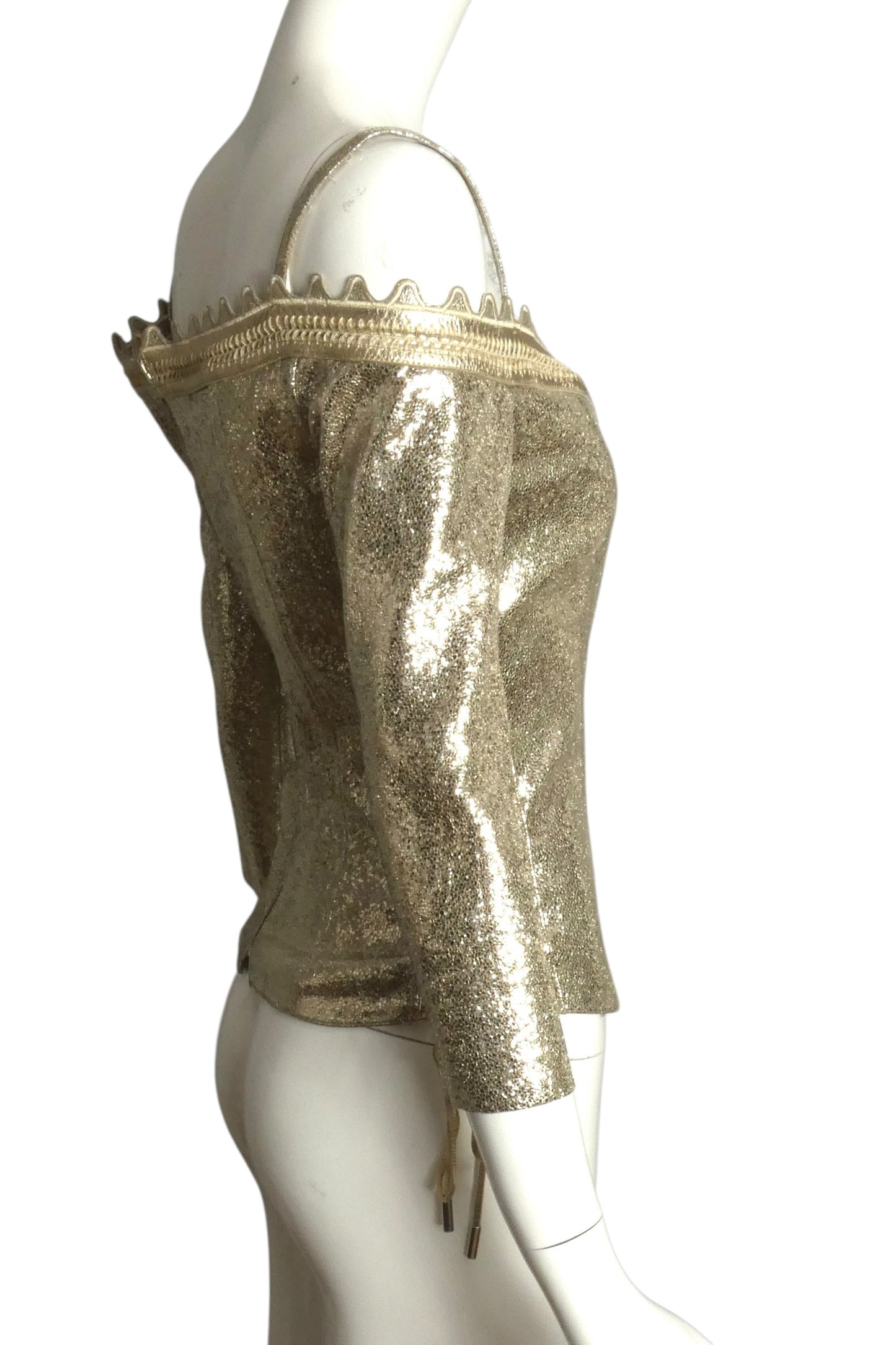 2010s NWT Metallic Leather Bodice, Size 8