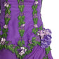 1990s Purple Silk Chiffon Floral Ball Gown, Size 2 Petite
