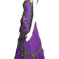 1990s Purple Silk Chiffon Floral Ball Gown, Size 2 Petite