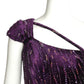 2000s Purple Sequin Velvet Trained Evening Gown, Size 2 Petite