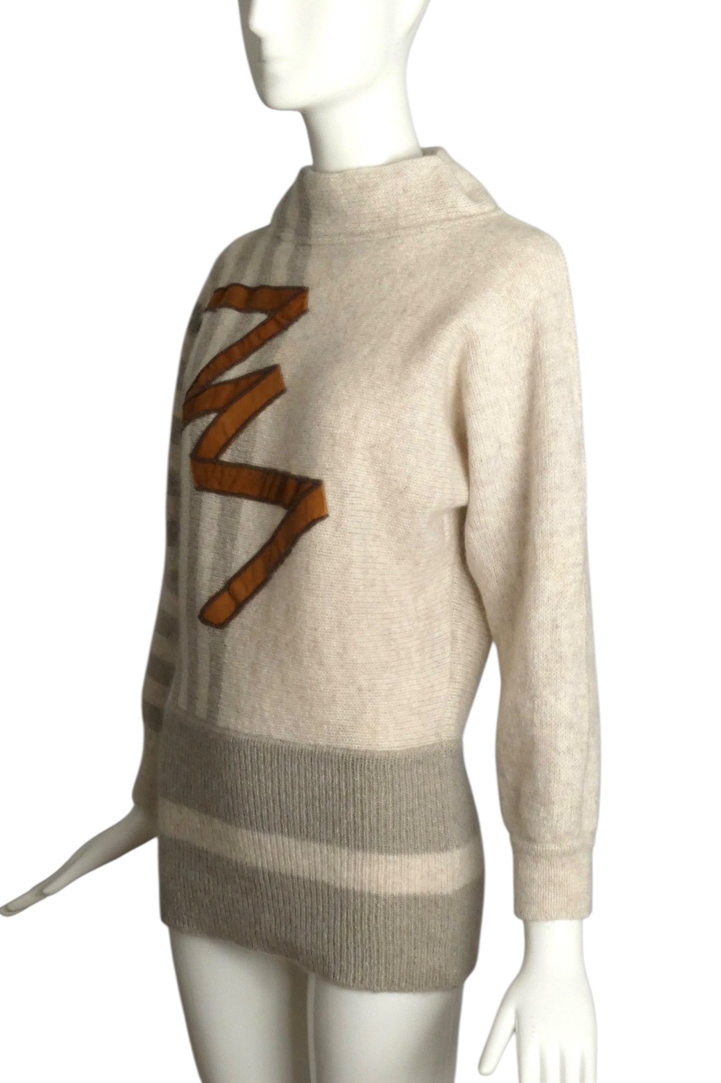 ICEBERG- 1980s Wool Blend Mock Neck Sweater, Size 8