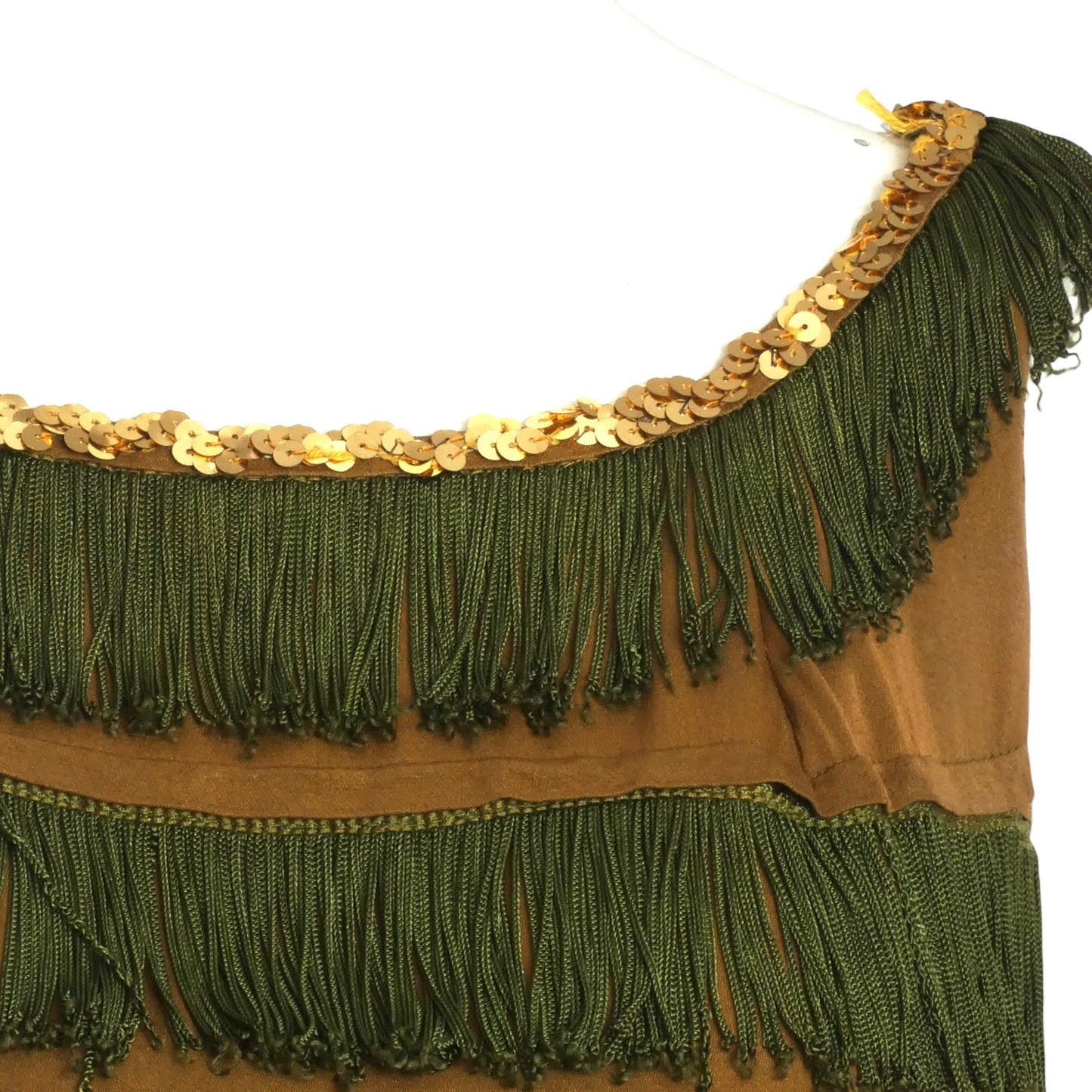 1950s Green Fringe Dress, Size 4