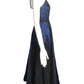 1950s Navy Iridescent Evening Gown, Size 6