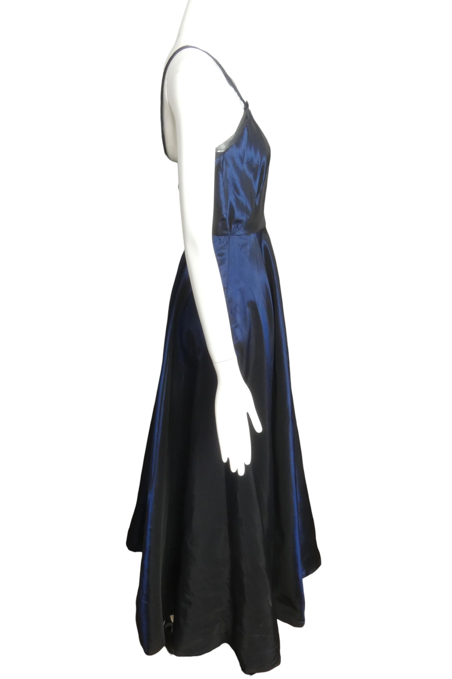 1950s Navy Iridescent Evening Gown, Size 6