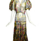 1930s Multi Color Floral Chiffon Day Dress, Size 8