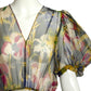 1930s Multi Color Floral Chiffon Day Dress, Size 8