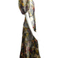 1930s Multi Color Floral Chiffon Day Dress, Size 8