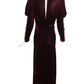 1930s Burgundy Velvet Evening Gown, Size 6