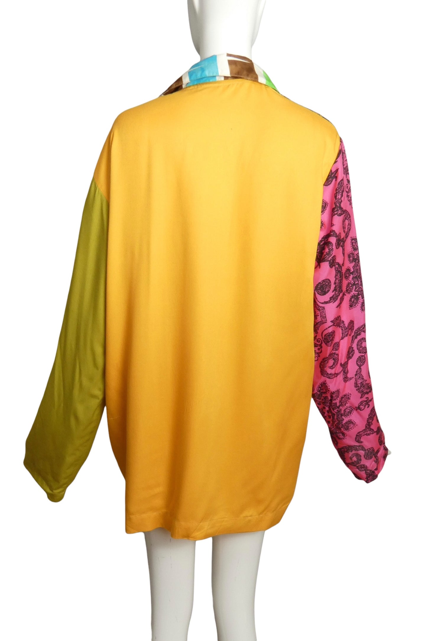 TODD OLDHAM- 1990s Colorblock L/S Blouse, Size 16