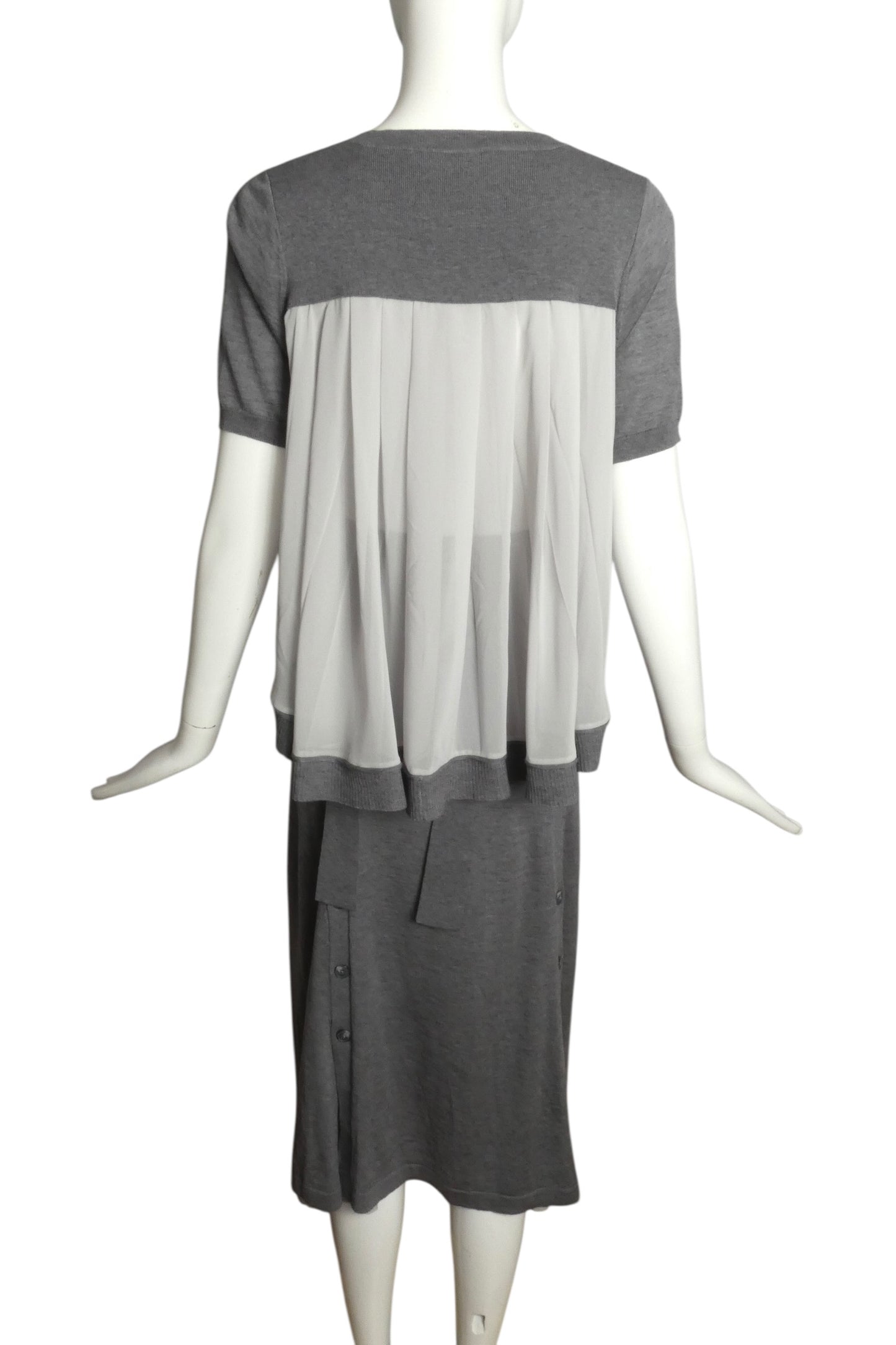 2023 Knit & Chiffon Dress, Size 8
