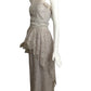 GIORGIO SANT'ANGELO- 1983 4pc Silver Lace Cocktail Ensemble, Size 4