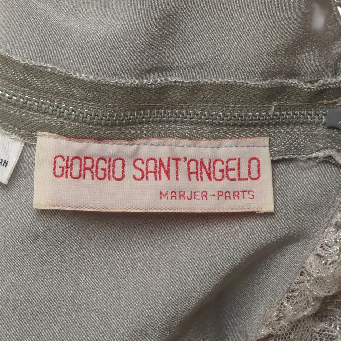 GIORGIO SANT'ANGELO- 1983 4pc Silver Lace Cocktail Ensemble, Size 4