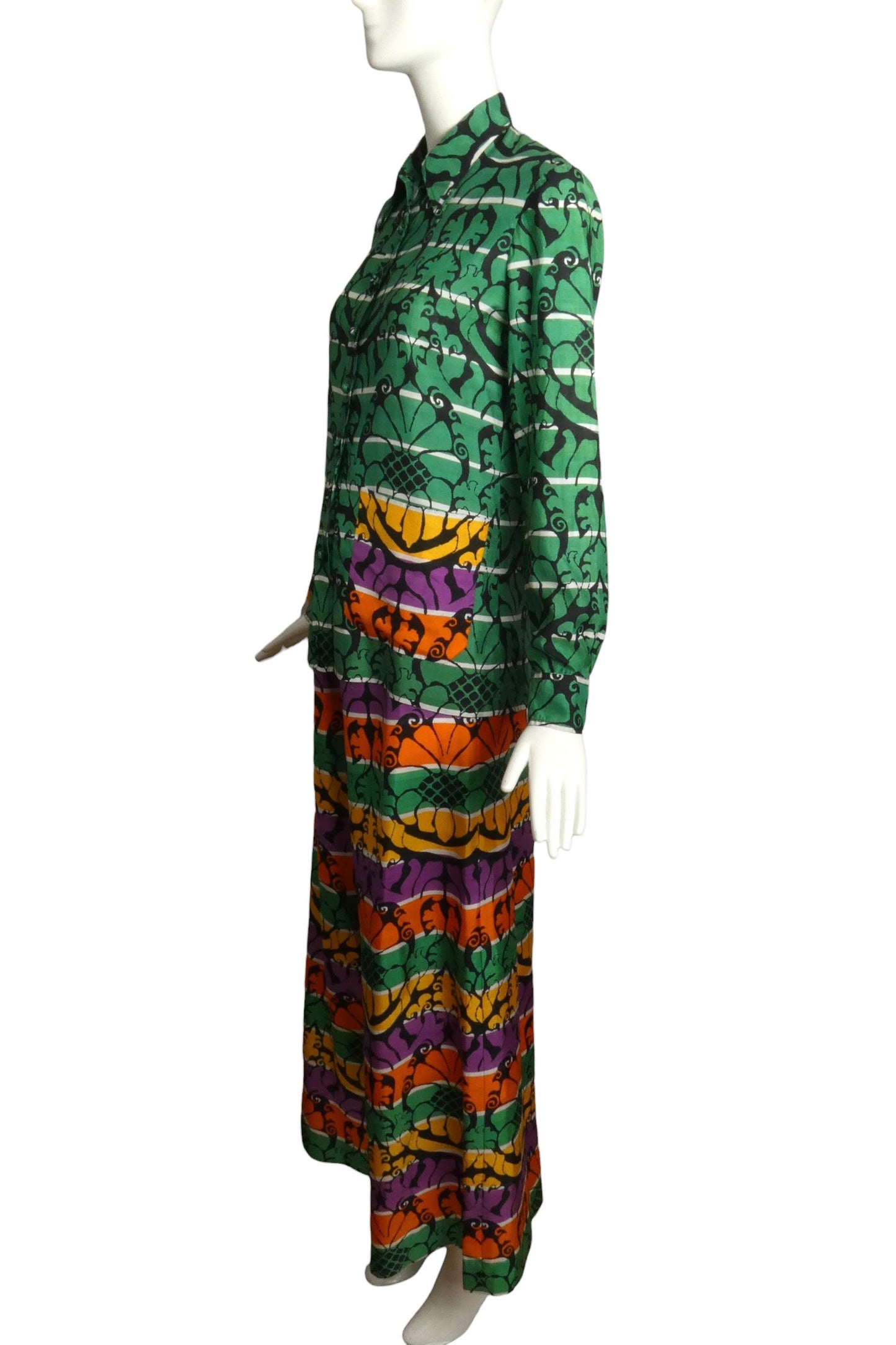 1960s Silk Blouse & Pant Ensemble, Size-4