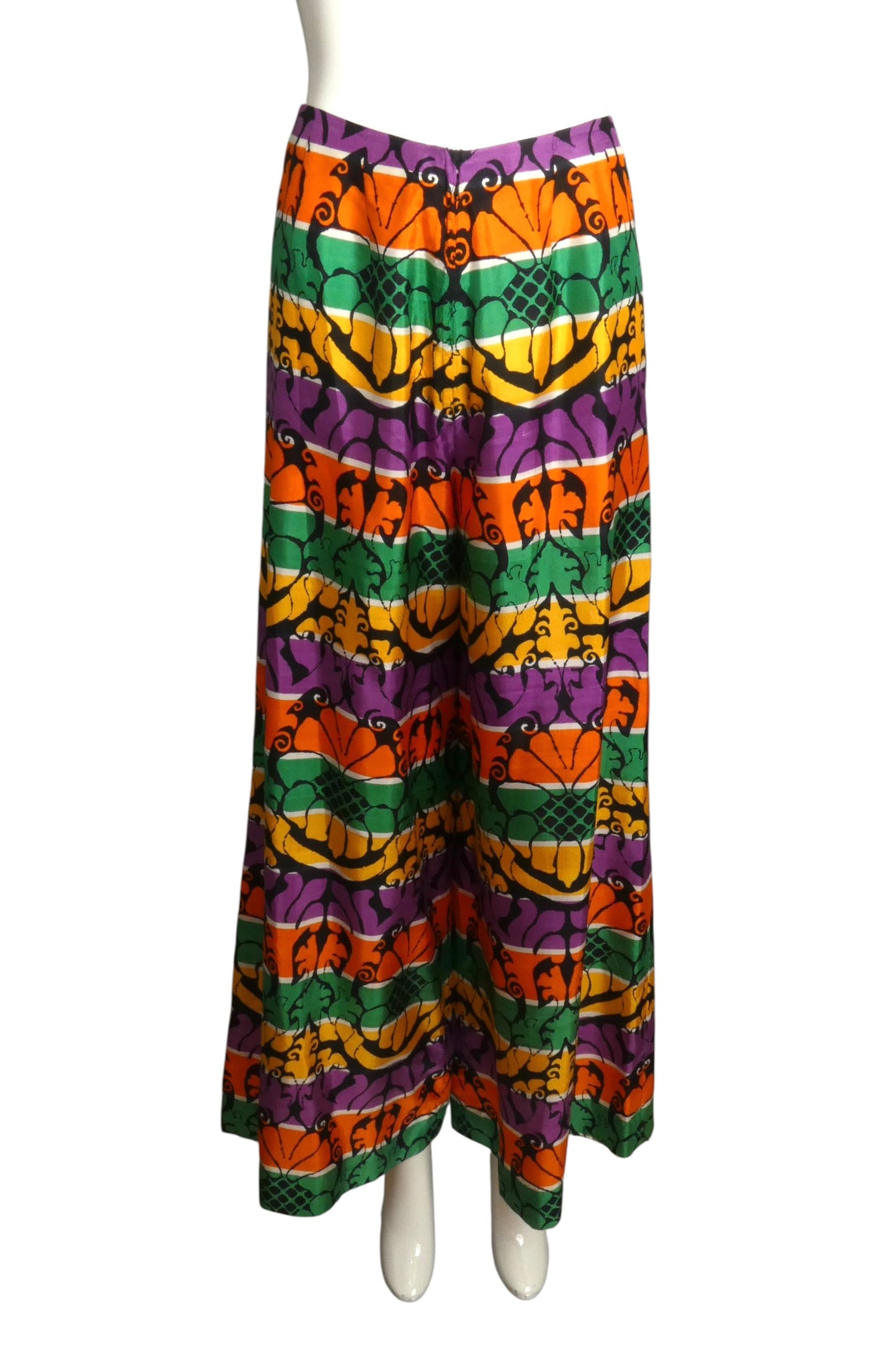 1960s Silk Blouse & Pant Ensemble, Size-4