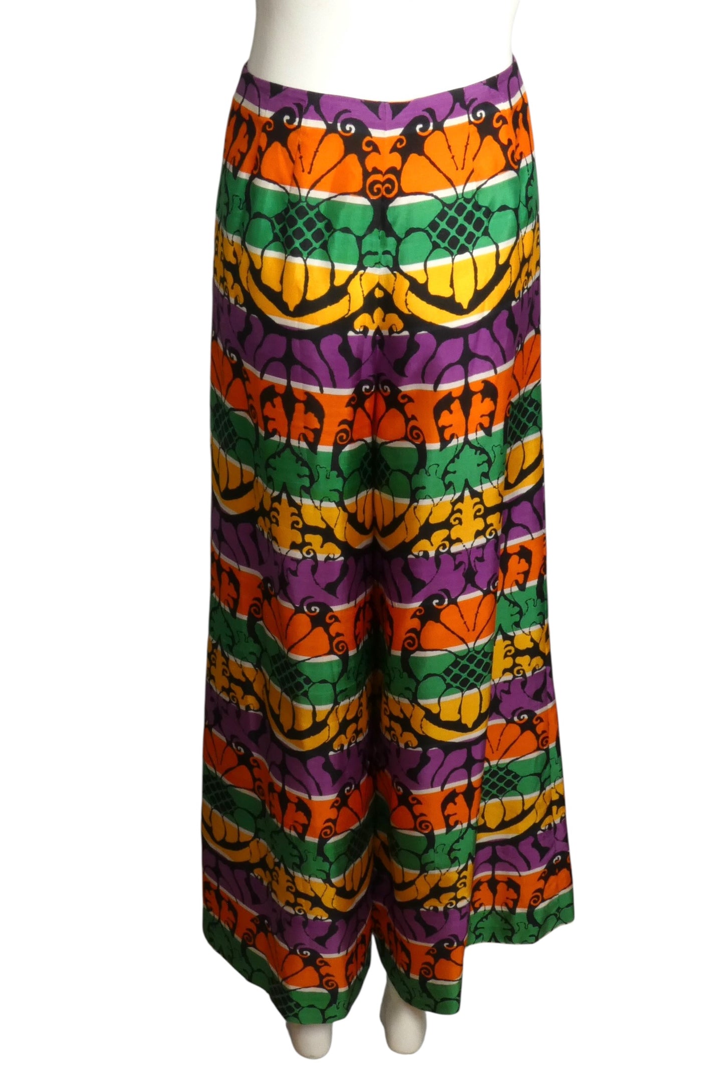 1960s Silk Blouse & Pant Ensemble, Size-4