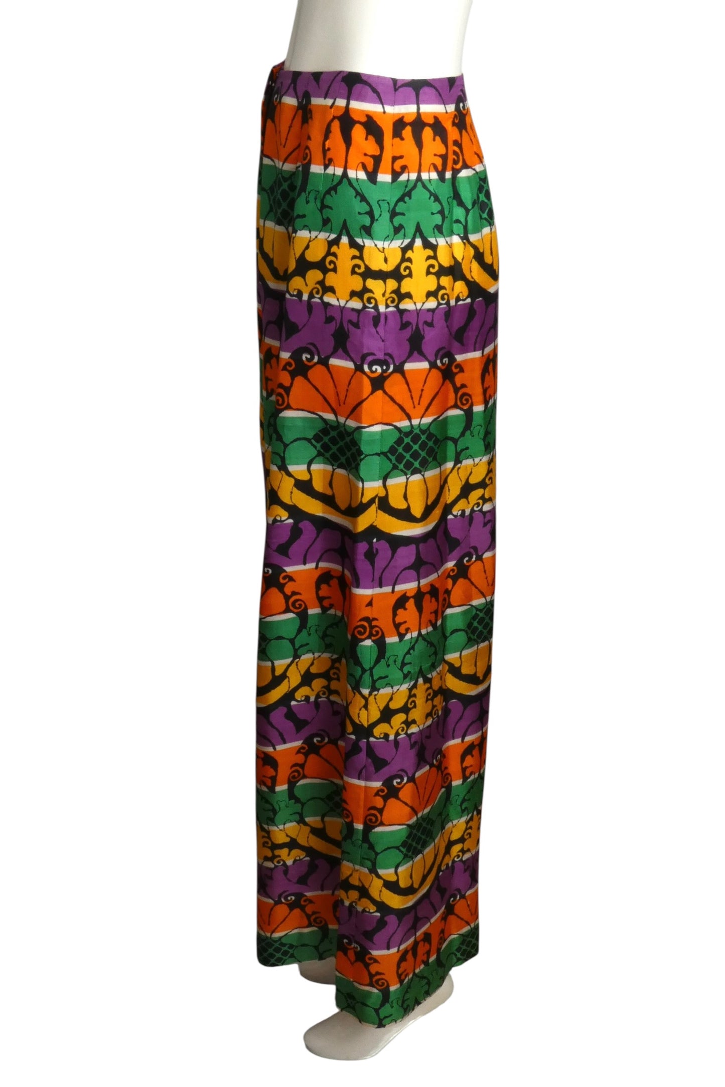 1960s Silk Blouse & Pant Ensemble, Size-4