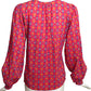 YVES SAINT LAURENT- 1976 Printed Wool Blouse, Size 6