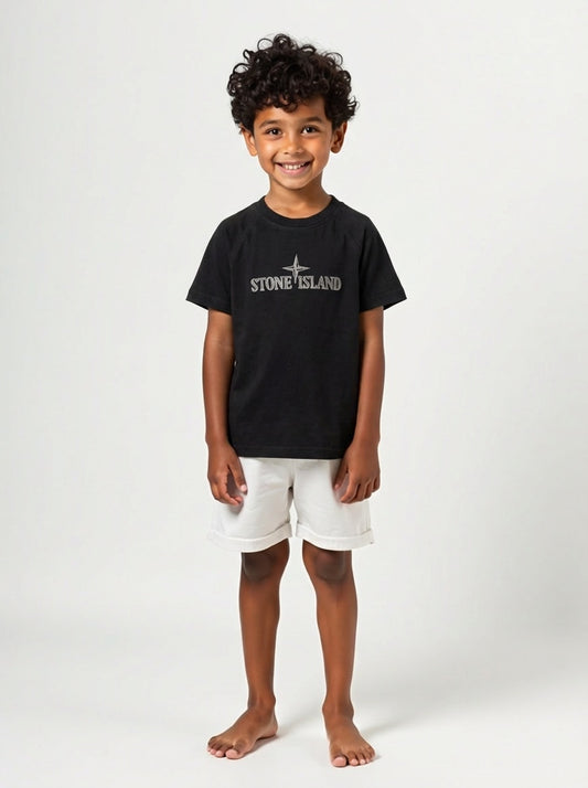 Black Embroidered T-Shirt, Size 4