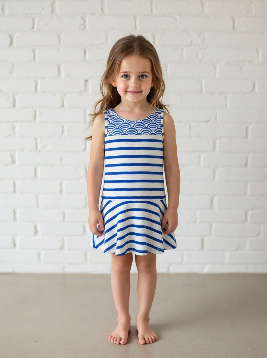 Striped Cotton Jersey Dress, Size 2A