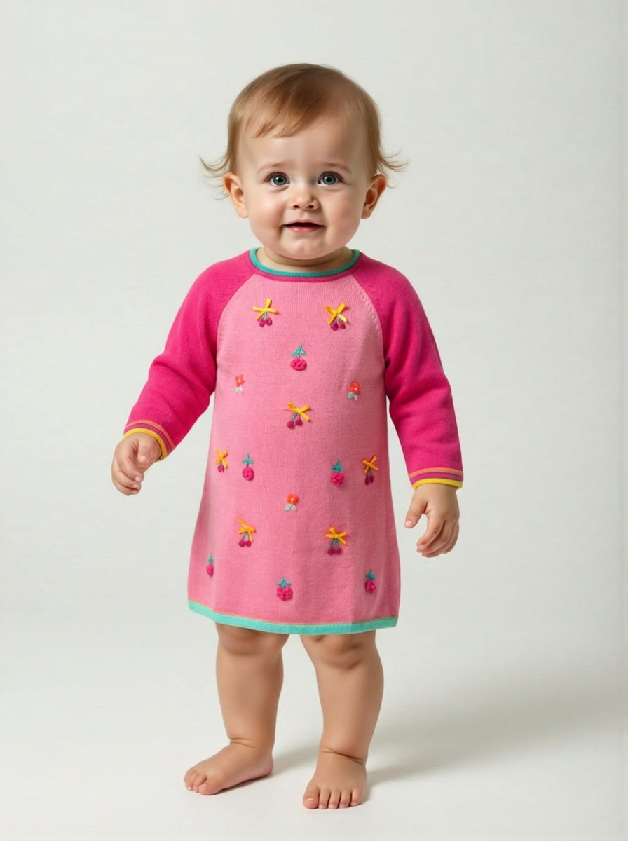 Sweater Knit Dress, Size-12 Months