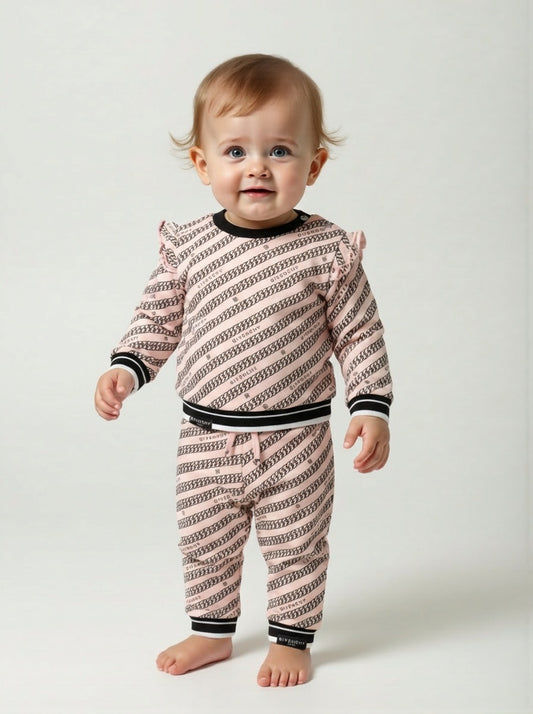 2pc Pink & Black Logo Ensemble, Size 6 Months