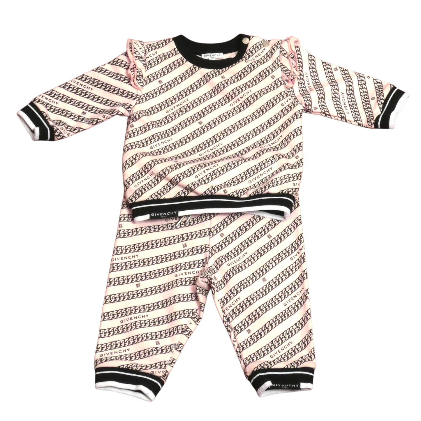 2pc Pink & Black Logo Ensemble, Size 6 Months