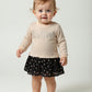 Knit Logo Embroidered Dress, Size-6 Months
