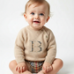 Tan Embroidered "B" Wool Sweater, Size 9 Months