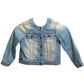 Stonewashed Embroidered Denim Jacket, Size 3