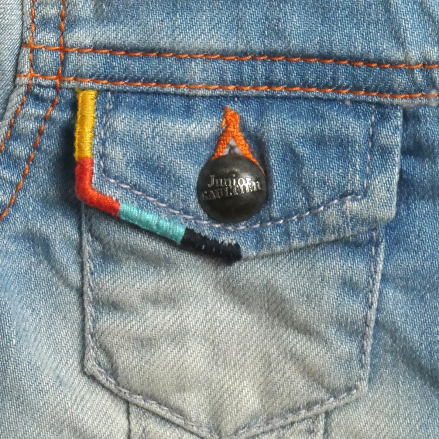 Stonewashed Embroidered Denim Jacket, Size 3