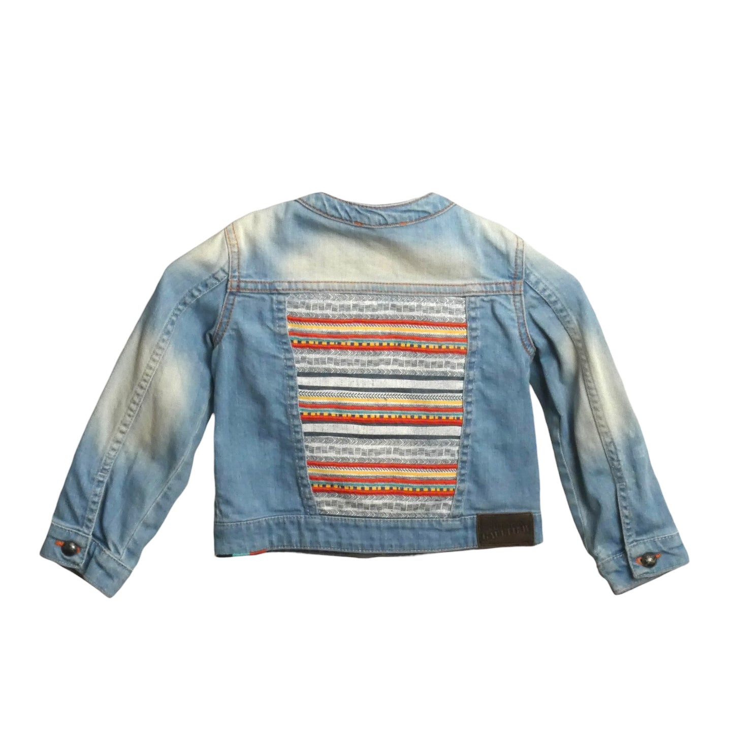 Stonewashed Embroidered Denim Jacket, Size 3