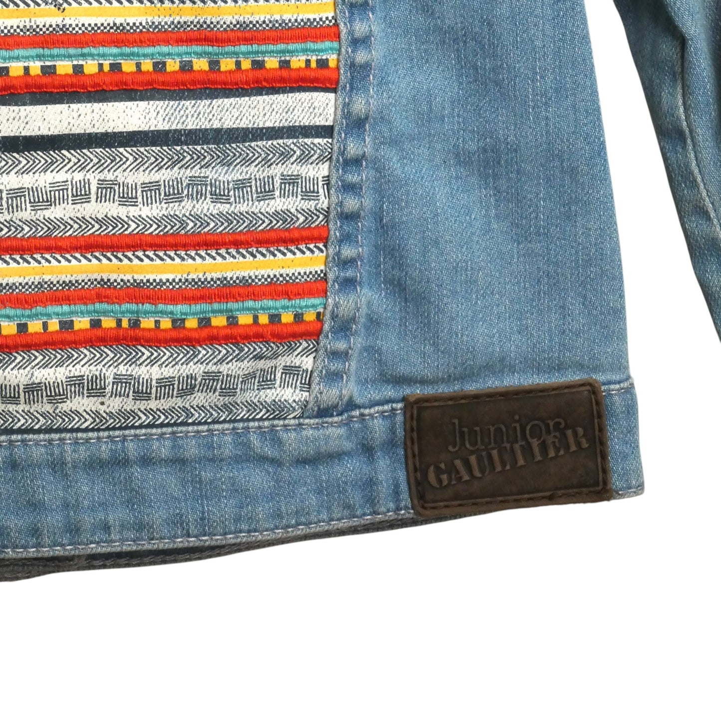 Stonewashed Embroidered Denim Jacket, Size 3