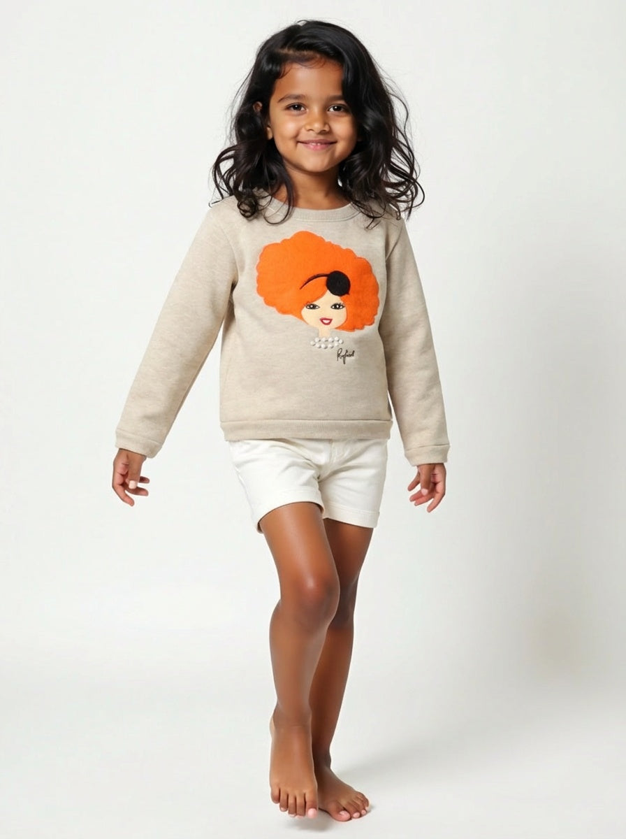 NWT Novelty Print Sweatshirt, Size-6 Years