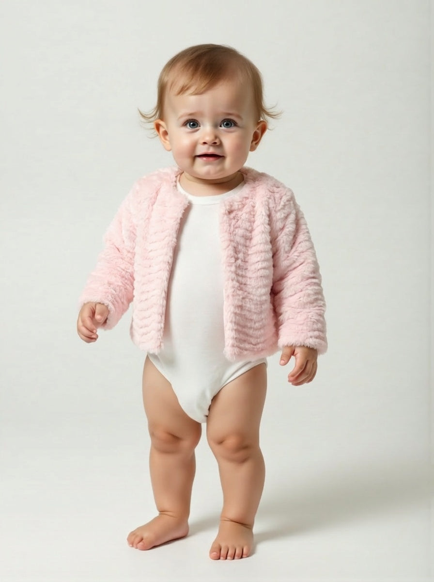 2013 Pink Faux Fur Coat, Size-2 years
