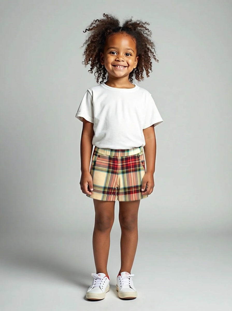 NWT Cuffed Plaid Shorts, Size 4