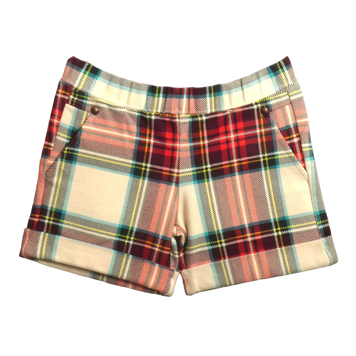 NWT Cuffed Plaid Shorts, Size 4