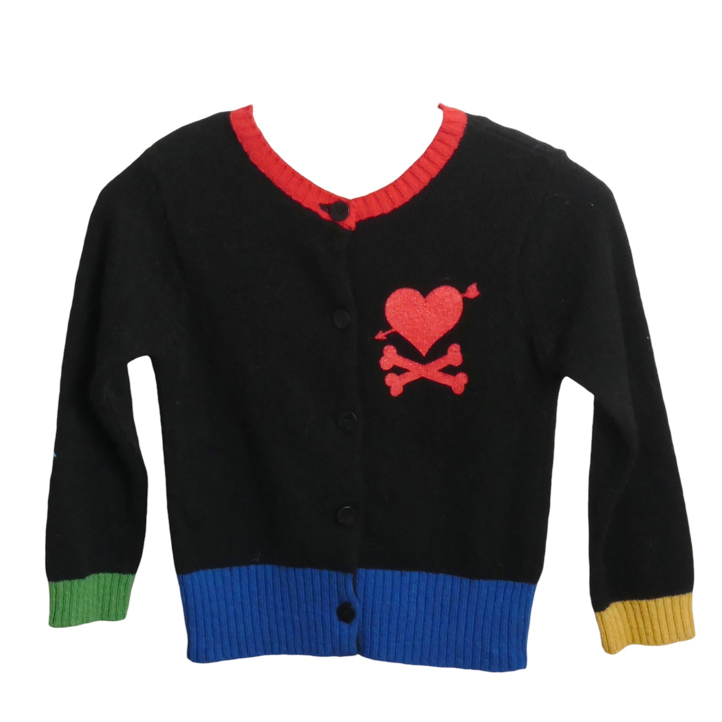 1990s Multi Color Wool Cardigan, Size 6