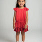 Red Plisse Pleat Dress, Size 12