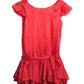 Red Plisse Pleat Dress, Size 12